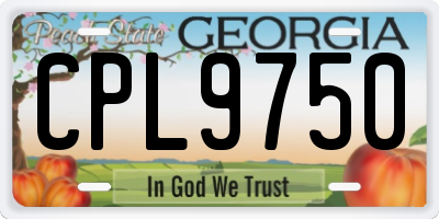 GA license plate CPL9750