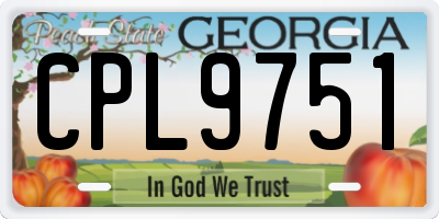 GA license plate CPL9751