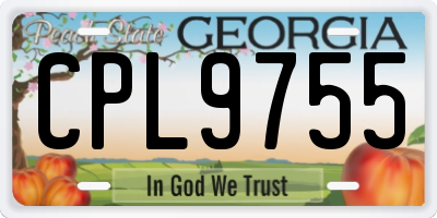 GA license plate CPL9755