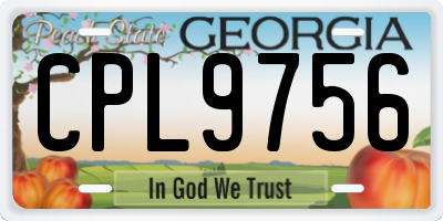 GA license plate CPL9756