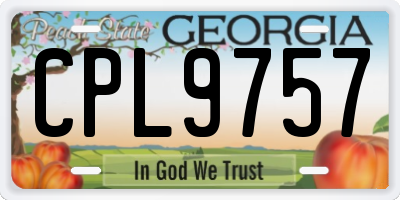 GA license plate CPL9757