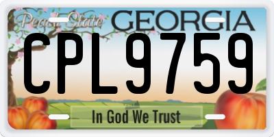 GA license plate CPL9759