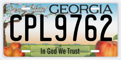 GA license plate CPL9762