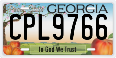 GA license plate CPL9766