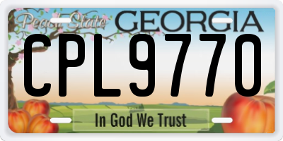 GA license plate CPL9770