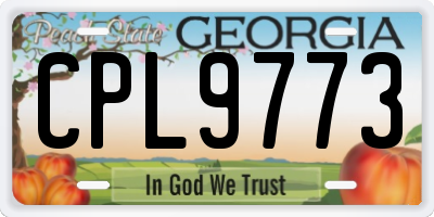 GA license plate CPL9773