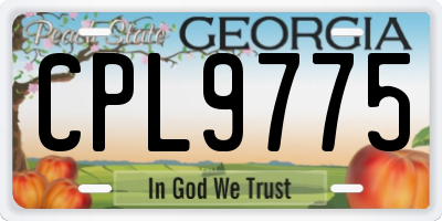 GA license plate CPL9775