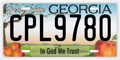 GA license plate CPL9780