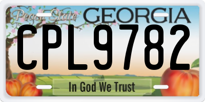 GA license plate CPL9782