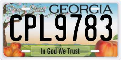 GA license plate CPL9783