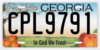 GA license plate CPL9791