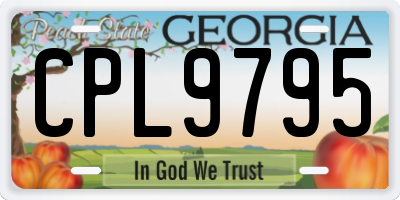 GA license plate CPL9795