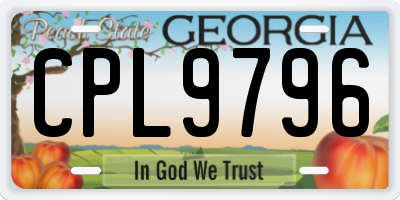 GA license plate CPL9796