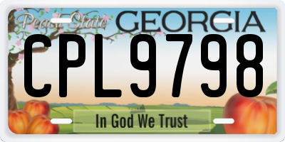 GA license plate CPL9798