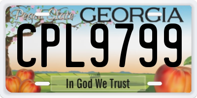 GA license plate CPL9799