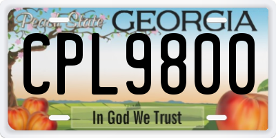 GA license plate CPL9800