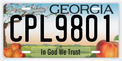 GA license plate CPL9801