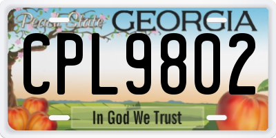 GA license plate CPL9802