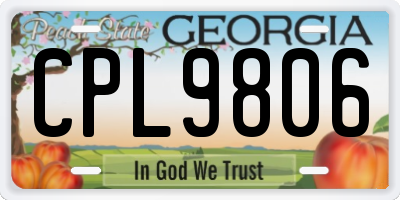 GA license plate CPL9806