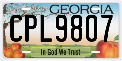 GA license plate CPL9807