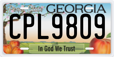 GA license plate CPL9809