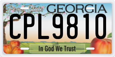 GA license plate CPL9810