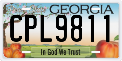 GA license plate CPL9811
