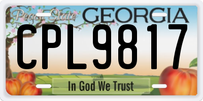 GA license plate CPL9817