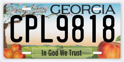 GA license plate CPL9818