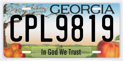 GA license plate CPL9819