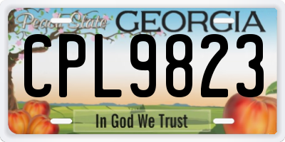 GA license plate CPL9823