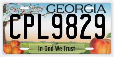 GA license plate CPL9829
