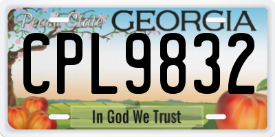 GA license plate CPL9832