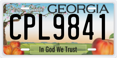 GA license plate CPL9841