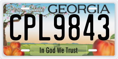 GA license plate CPL9843