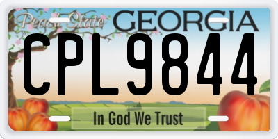 GA license plate CPL9844