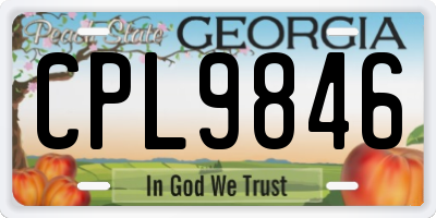 GA license plate CPL9846