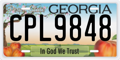 GA license plate CPL9848
