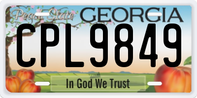 GA license plate CPL9849