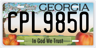 GA license plate CPL9850