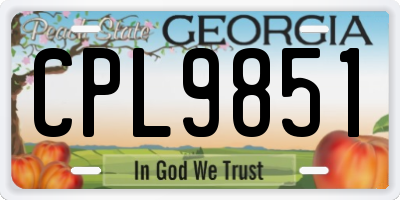 GA license plate CPL9851