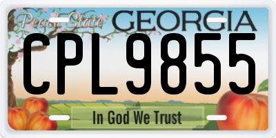 GA license plate CPL9855