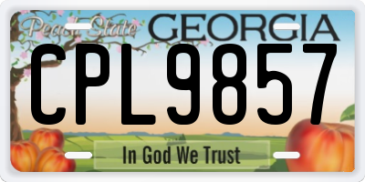 GA license plate CPL9857