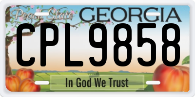 GA license plate CPL9858