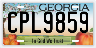 GA license plate CPL9859