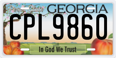 GA license plate CPL9860