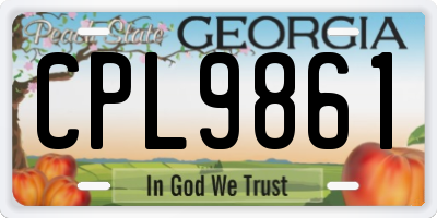 GA license plate CPL9861