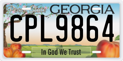 GA license plate CPL9864