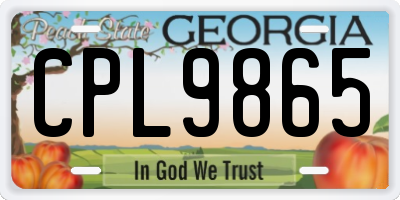 GA license plate CPL9865