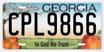 GA license plate CPL9866